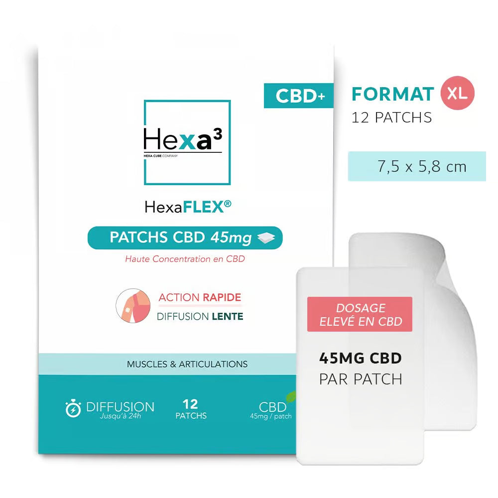 Patchs CBD HexaFLEX 45mg muscles et articulations